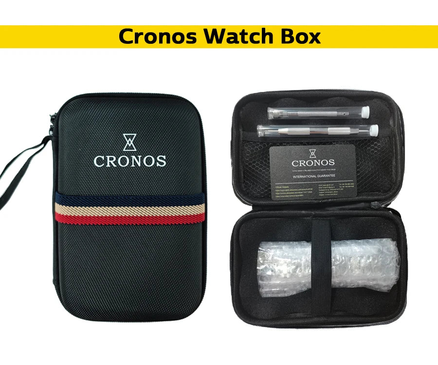 Cronos Sub Diver Men Watch No Date PT5000 Brushed Bracelet Ceramic Bezel 200 meters Water Resistant