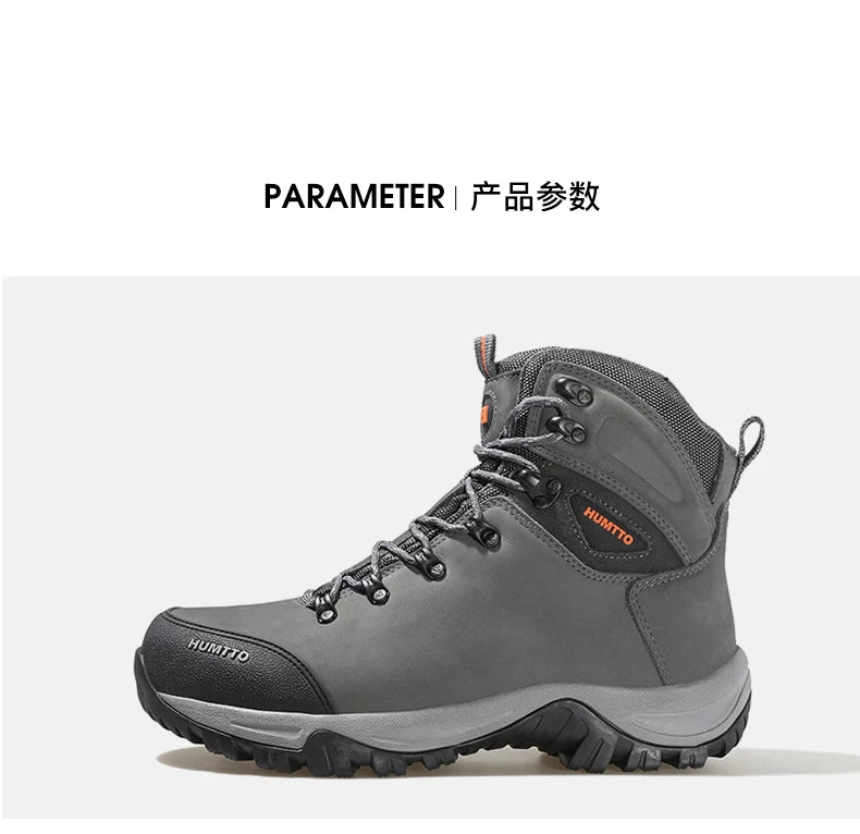HUMTTO Buty trekkingowe męskie wodoodporne buty myśliwskie taktyczne pustynne buty bojowe za kostkę do trekkingu dla mężczyzn i kobiet ciepłe skórzane sneakersy