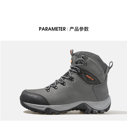 HUMTTO Buty trekkingowe męskie wodoodporne buty myśliwskie taktyczne pustynne buty bojowe za kostkę do trekkingu dla mężczyzn i kobiet ciepłe skórzane sneakersy
