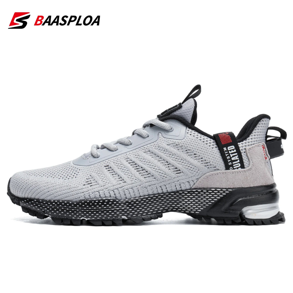 Baasploa – baskets de course pour hommes, grande taille 41-48, nouvelles chaussures de sport en maille respirante, chaussures classiques décontractées, antidérapantes, confortables pour l'extérieur