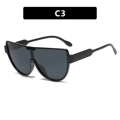 2025 New Design Monoblock Semi-round Sunglasses Designer Half Frame Goggle Shades Outdoor Oversized Sun Glasses for Women & Men