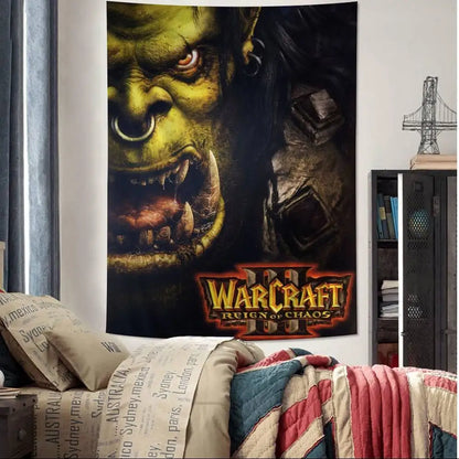 Vruća igra World of Warcraft, veliki zidni tapiserija s printom, jeftini hipi zidni ukrasi, boemski zidni tapiserije, mandala, kućni dekor