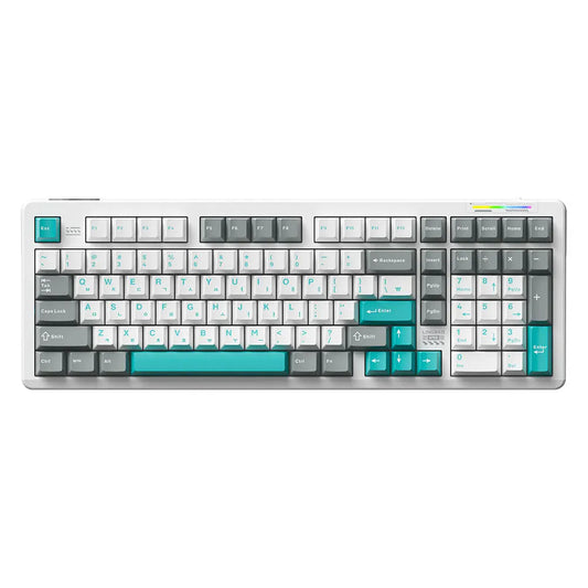 AULA×LINGBAO K98 Wireless Mechanical Keyboard Custom Korean Letters PBT Keycaps Hot-swappable LEOBOG Switch 90% Layout