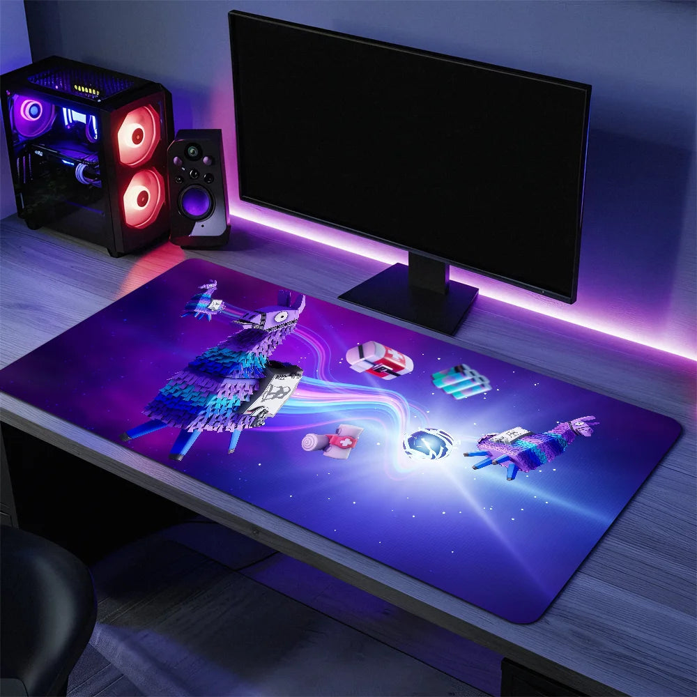 Game F-Fortnite Survival Battle Mauspad, große Schreibtischmatte, ergonomische Tastatur- und Büromatte aus Gummi für PC, rutschfest, ausfranssicher, individuell anpassbar für Zuhause