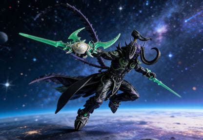 World of Warcraft Handheld Black Devil Hunter Illidan Fury Wind Ornament Lich King Arthas Model Boy