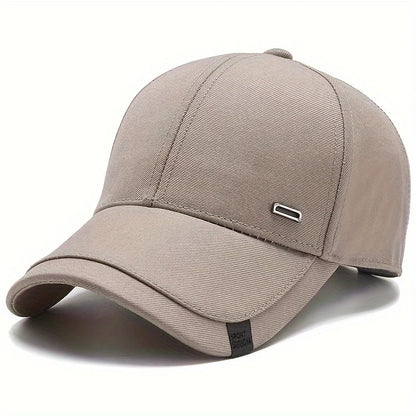 Unisex Square Silver Buckle Label Baseball Caps Spring Autumn Outdoor Adjustable Casual Hats Sunscreen Hat