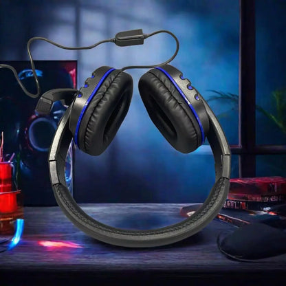 Cuffie cablate 7260 con microfono – Headset gaming e lavoro per PS4 PS5 Xbox One, studio e riunioni, auricolari con jack 3.5mm