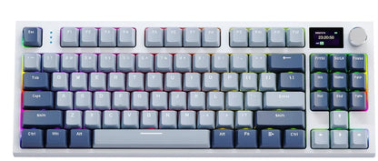 Teclado mecánico ATTACK SHARK K86 con perilla metálica, pantalla inteligente TFT a color, diseño de 87 teclas, iluminación RGB y conexión trimodo