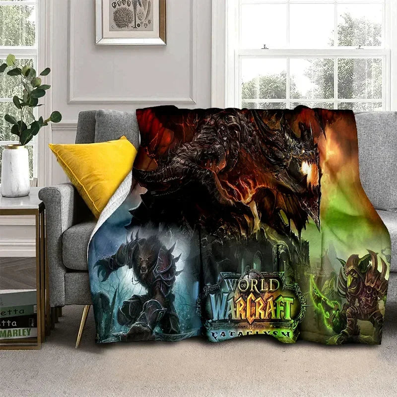3D World of Warcraft-spil WOW Lich King DH-tæppe, blødt tæppe til hjemmet, soveværelset, sengen, sofaen, picnic, rejser, kontoret og børn