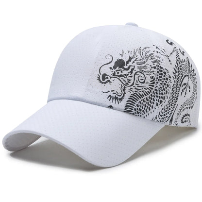 Șapcă de baseball cu imprimeu dragon, șapcă sport de vară pentru protecție solară în aer liber, cu uscare rapidă, șapcă casual pentru bărbați și femei, cu cozoroc în formă de cioc de rață