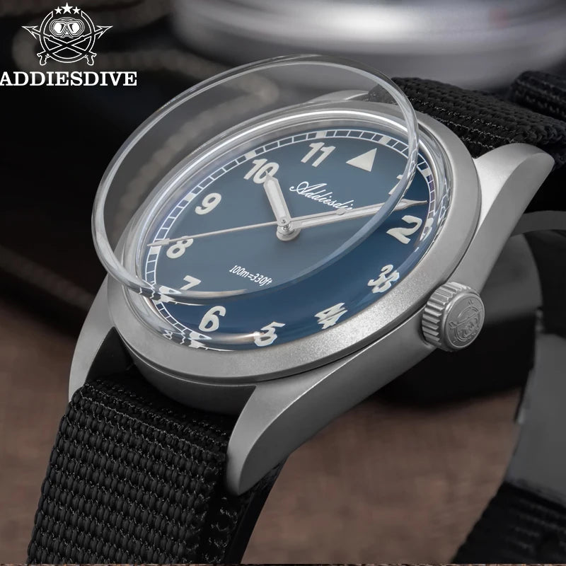 ADDIESDIVE luxus kvarc karóra férfiaknak, új, 36 mm-es, AR-bevonatú buboréküveggel, AD2079, világító, 100 m-es vízállóság, rozsdamentes acél, férfi ajándék