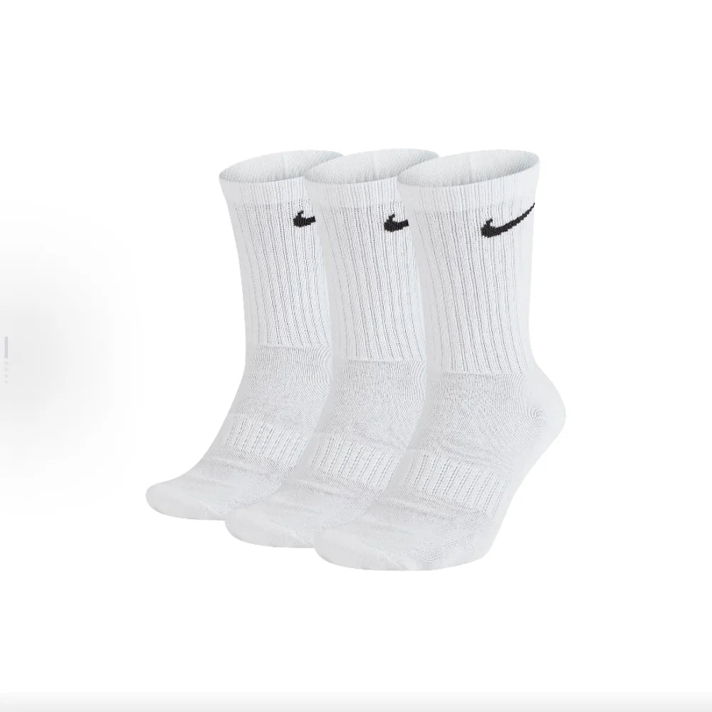 Nike Logo Athletic High-Top Socks Training Mid-Calf Socks Unisex Style Combo Pack White SX7676-100