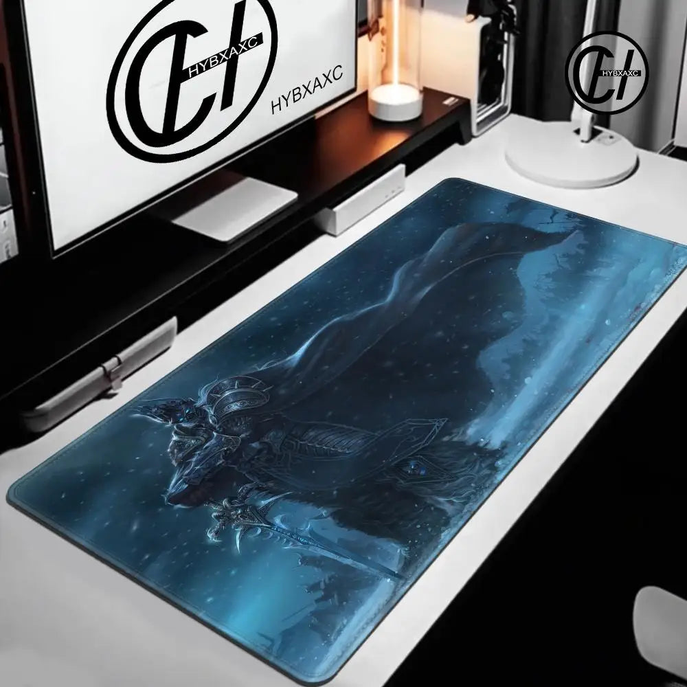 World of Warcraft Lich King-muismat voor pc, HD-anime gamingaccessoires, toetsenbord- en muismat voor laptop, XXL gamekast-bureaumatkleed