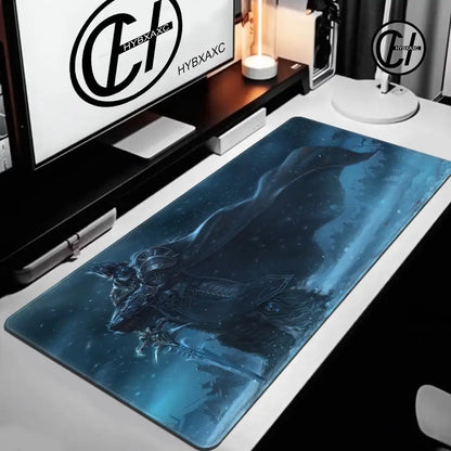 World of Warcraft Lich King-muismat voor pc, HD-anime gamingaccessoires, toetsenbord- en muismat voor laptop, XXL gamekast-bureaumatkleed