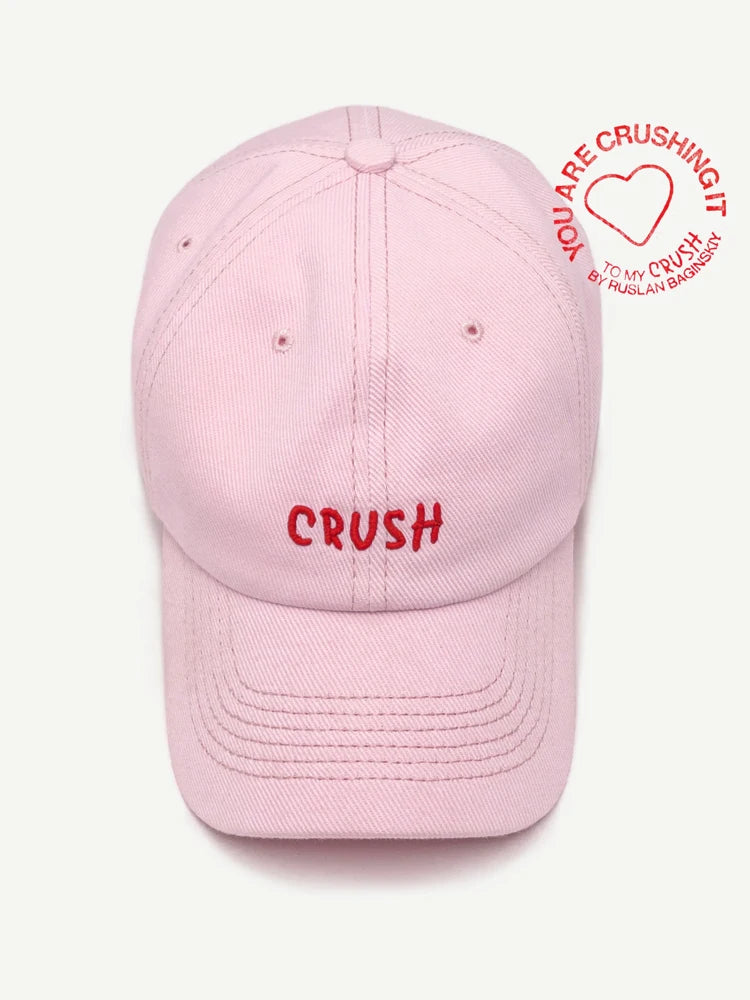 Унисекс бейзболни шапки с бродерия „crush“ – черни шапки с избродирани инициали „Dad Hat“ – 100% памук, подходящи за четири сезона