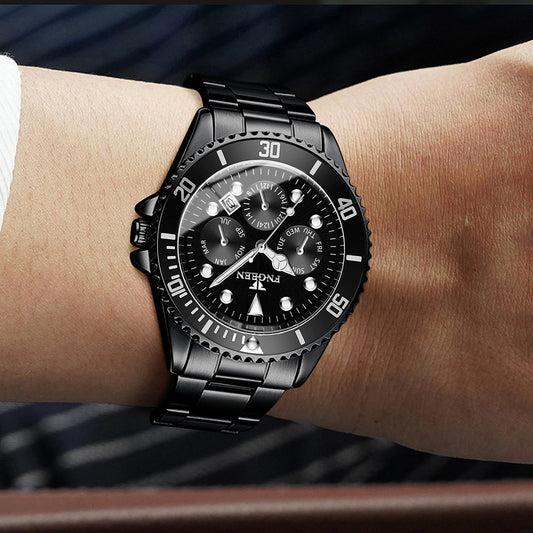 Orologio da polso al quarzo di lusso da uomo BINBOND, preciso, con data automatica, luminescente, impermeabile, ideale per lo sport, il lavoro e il tempo libero. Resistente e durevole.