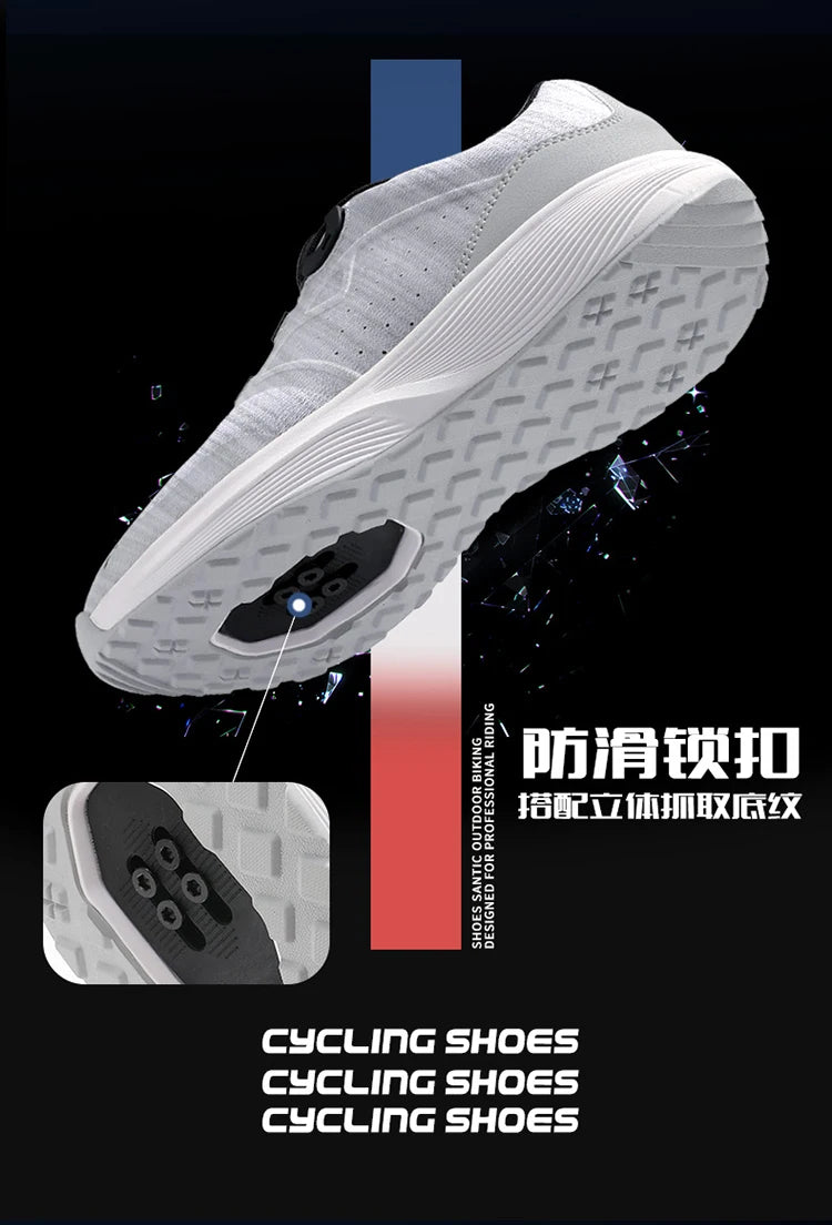 Cycling Sneakers MTB Men's Sports Dirt Bike Shoes SPD Pedal Mountain Bicycle Footwear Speed Racing Flat Off-Road Cycling Shoes