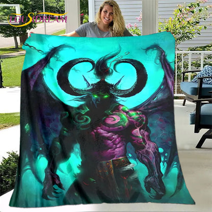 World of Warcraft, WOW Game Gamer Soft Plush Blanket,Flannel Blanket Throw Blanket for Living Room Bedroom Bed Sofa Picnic Cover