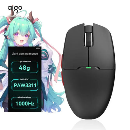 Aigo GM80 PLUS PRO trådløs Bluetooth-mus PAW3311/PAW3395 letvægts 1000HZ kablet gaming- og e-sportsmus med tre tilstande – gave