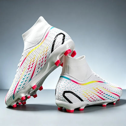 Chaussures de football pour terrain ferme AG FG pour hommes, en PU léger, avec crampons renforcés, pour entraînements de football en plein air pour adultes