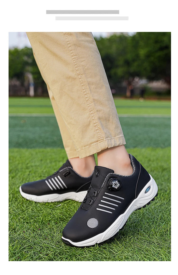 Chaussures de sport sans lacets pour hommes, avec amorti d'air, antichoc, antidérapantes, pour le golf, l'entraînement en extérieur, les trajets professionnels, chaussures polyvalentes pour hommes 9