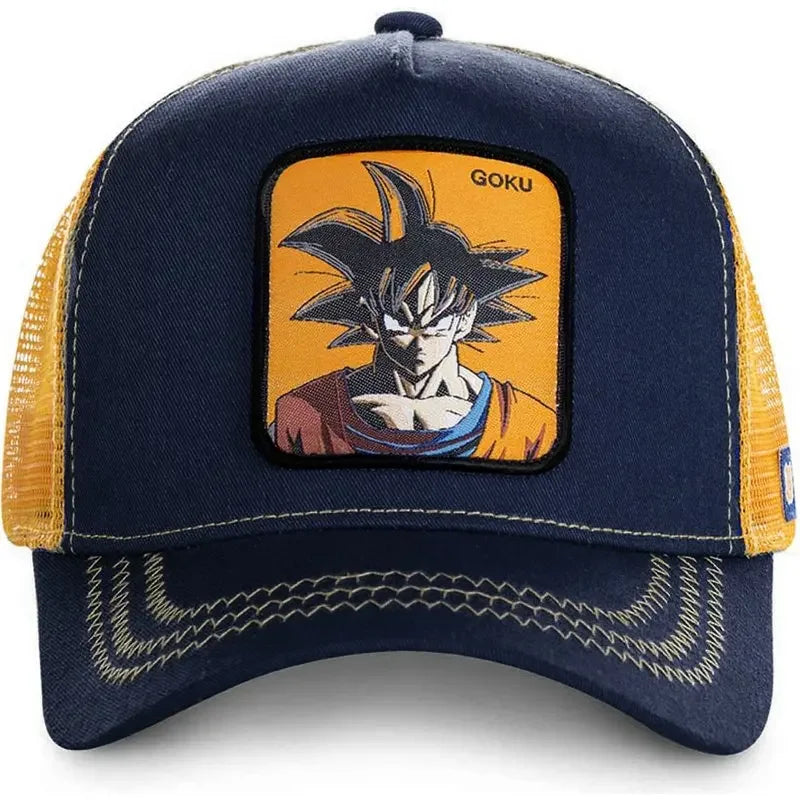Dragon Ball Son Goku muška hip-hop kapa s letećim vrhom, ljetna kapa s izbočenim vrhom, muška kapa s vezom, kapa s mrežastim podstavom, podesiva trucker kapa, sunčana vizira