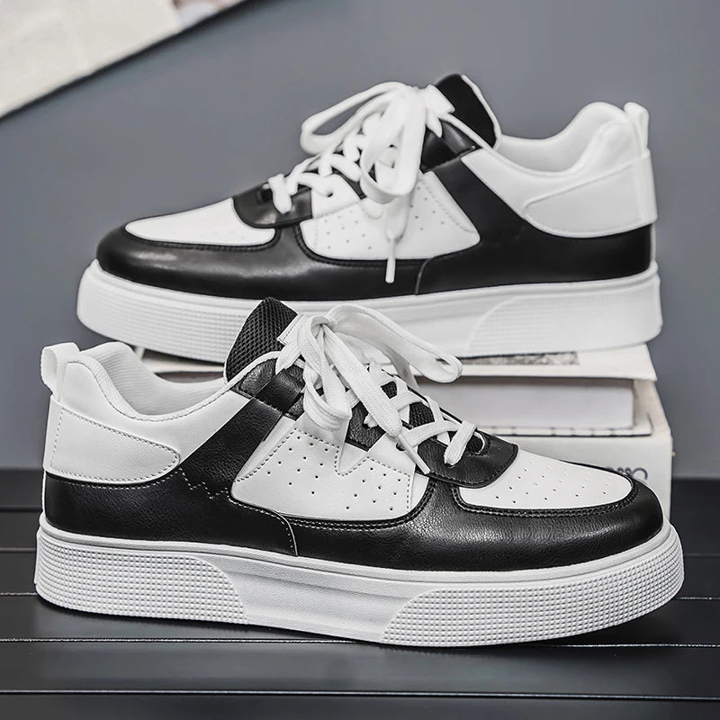 LOEIKAN Baskets décontractées blanches pour hommes |   Chaussures de skate légères à tige basse |   Chaussures de marche confortables pour tous les jours