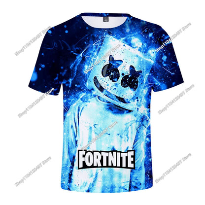 T-shirt 3D Battle Royale Fortnite — T-shirts para Homem e Mulher, Rapazes e Raparigas, Tops Cartoon Victory, Roupa Teen, Crianças, Herói de Jogo, T-shirts e Tops
