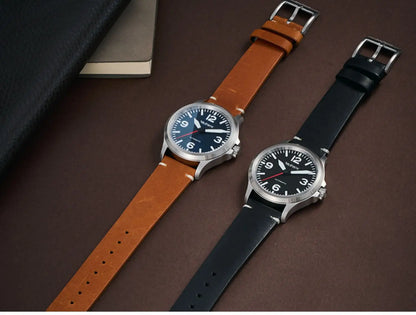 Milifortic Military Watch 39mm NH38 Automatic Mechanical Movement Retro Sapphire Crystal BGW9 Lume Leather Strap 10Bar Watch Men