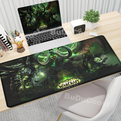 Anime World of Warcraft skrivbordsunderlägg, gamingmusmatta, datortillbehör, XXL, Lock Edge, tangentbord, musmatta, Gamer Mause, kontorsmattor