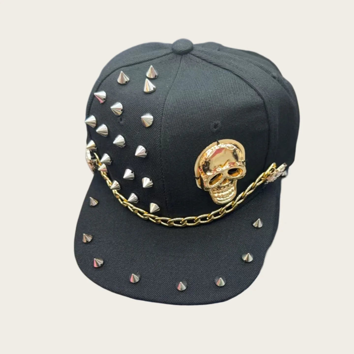 1pc Hip Hop Y2K Style Street Baseball Cap,Personalized Fashion Rivet Duck Tongue Driver Caps Street Dance Flat Edge Skull Caps