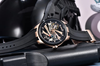 Herrenuhr PAGANI DESIGN – Mechanisches Automatik-Luxusmodell, durchbrochenes Zifferblatt, Saphirglas mit Antireflexbeschichtung, wasserdicht, leuchtende Zeiger – Geschenkidee für Herren