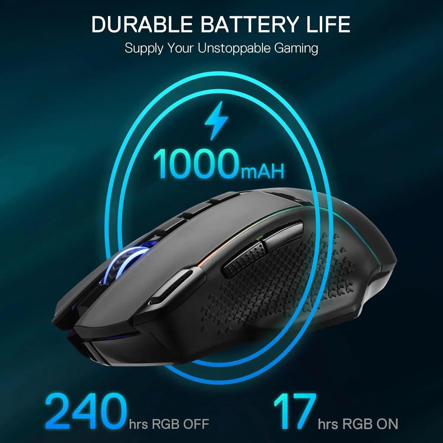 Mysz gamingowa Redragon M991 Wireless 26000 DPI, 3 tryby, 9 przycisków makro, podświetlenie RGB, czarna