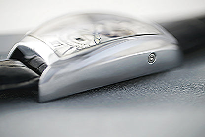 CASENO csúcsminőségű luxusmárka férfi teljesen automatikus mechanikus tourbillon karóra naptárral, éjszakai világítással, tonneau alakú, áttört karóra -577G