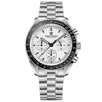 PAGANI DESIGN ‘New Moon’ Men’s Watch – Luxury quartz watch, chronograph, sapphire crystal with anti-reflective coating, ceramic bezel, luminescent hands