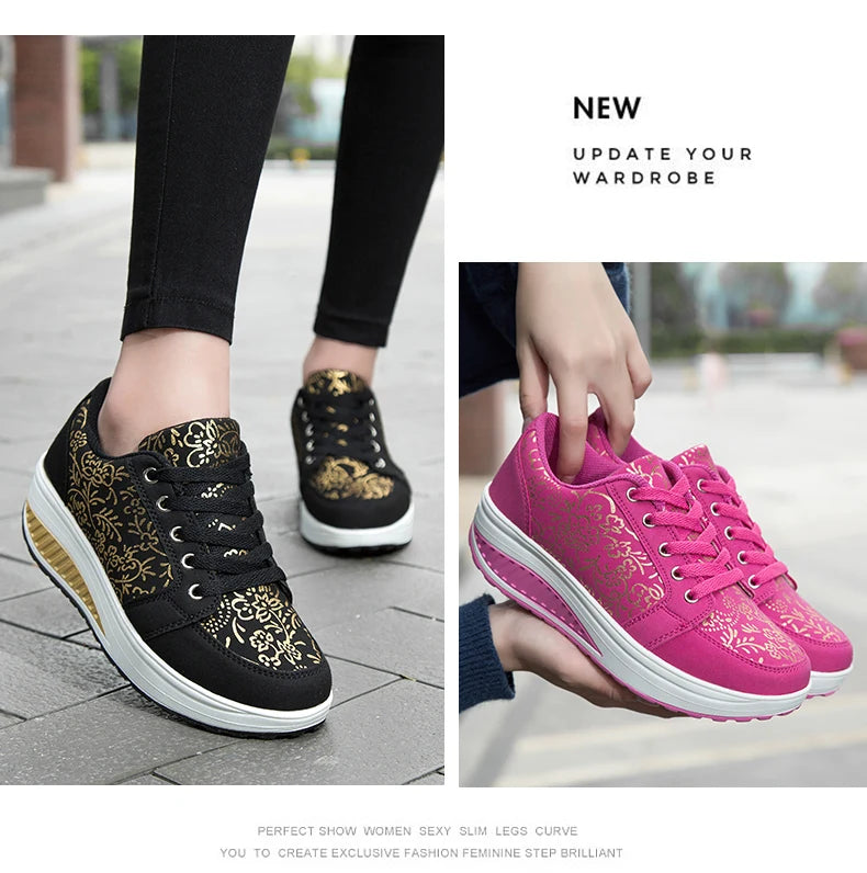 Women’s Leather Casual Sneakers Fashion Comfortable Platform Walking Shoes Wedge Moccasins Breathable Loafers Zapatos De Mujer