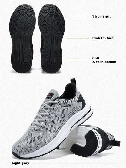 Baasploa løbesko til mænd – mærke, designer, mesh, casual sneakers, letvægts, snøresko, nye herresko til udendørs sport og tennis