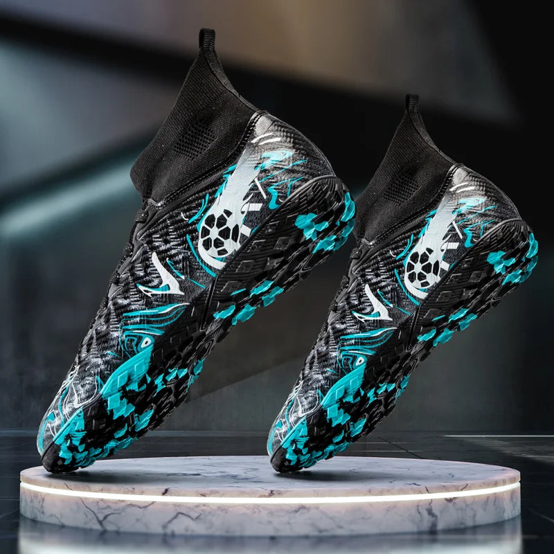 1 paire de chaussures de football pour adultes avec crampons TF, pour les étudiants, durables, antidérapantes, pour l'entraînement sur gazon et les matchs de football