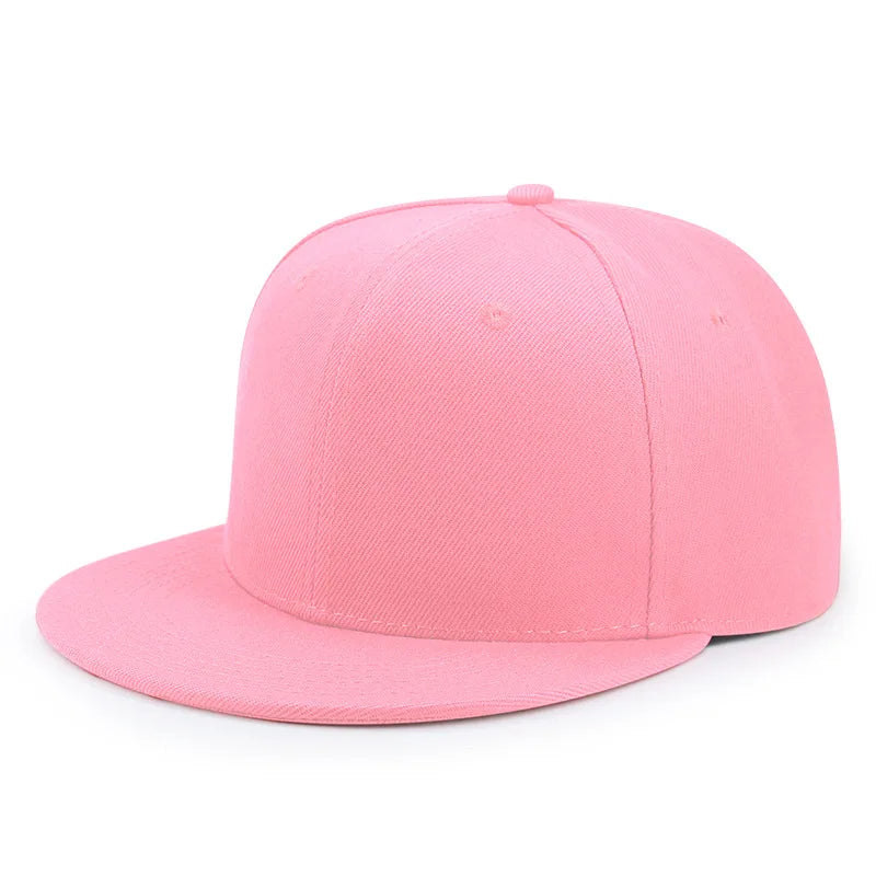 Wholesale 40 Colors Adjustable Flat Peak Snapback Caps Lady Fashion Polyester Plain Baseball Hat Men Hiphop Blank Sport Cap