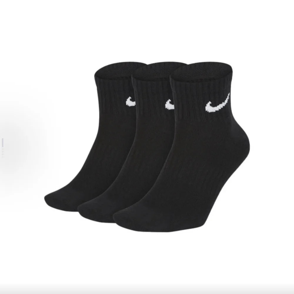 Nike Logo Athletic High-Top Socks Training Mid-Calf Socks Unisex Style Combo Pack White SX7676-100