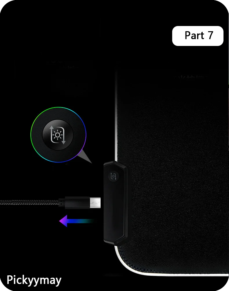 Velika RGB podloga za gaming miš, LED podloga za miš, gamerska podloga za stol, podloga za PC stol, RGB podloga za tipkovnicu XXL 90x40cm