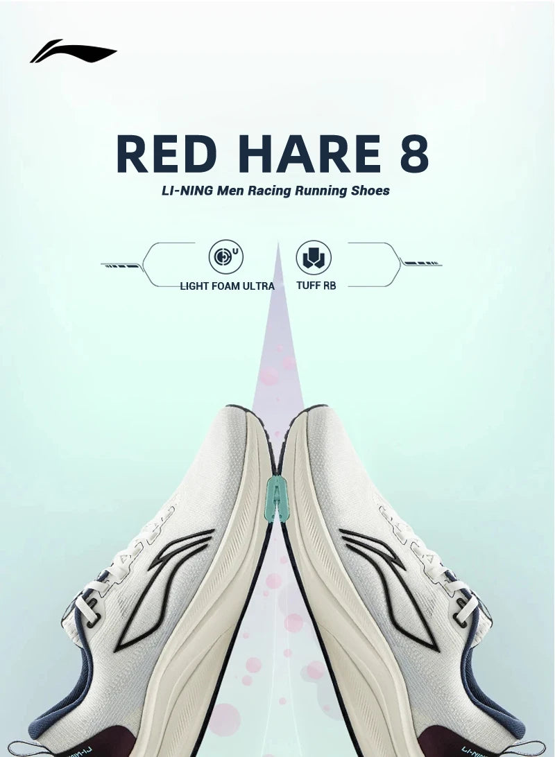 Scarpe da running da gara Li-Ning RED HARE 8 da uomo, LIGHT FOAM ULTRA, riflettenti, ammortizzate e stabili, sneakers leggere LiNing ARPV001