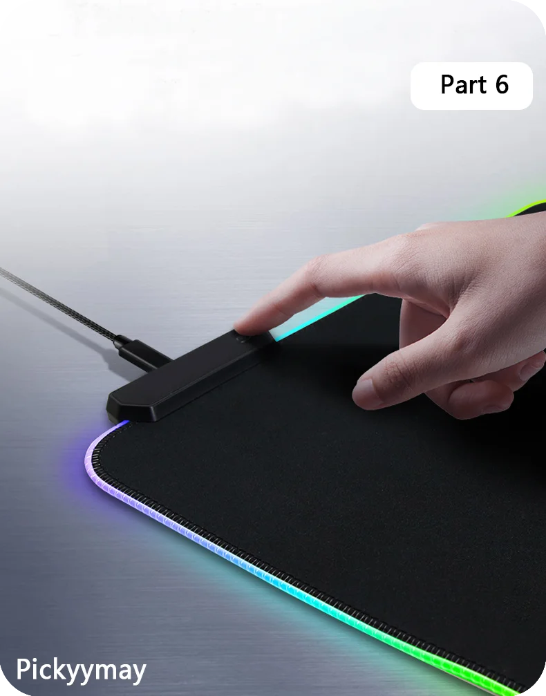 Velika RGB podloga za gaming miš, LED podloga za miš, gamerska podloga za stol, podloga za PC stol, RGB podloga za tipkovnicu XXL 90x40cm