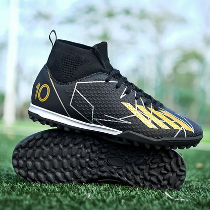 Nouvelles chaussures de football pour hommes, ultralégères, pour intérieur et extérieur, de haute qualité, à haute cheville, antidérapantes, chaussures de sport, futsal antidérapantes