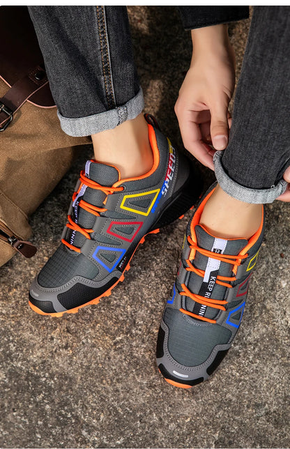 Men Cycling Shoes Outdoor Mountain Cross-Country Cycling Shoes Men Non-Slip Wear-Resistant Cycling Training Shoes Hiking Shoes