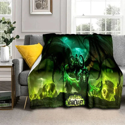 3D World of Warcraft-spil WOW Lich King DH-tæppe, blødt tæppe til hjemmet, soveværelset, sengen, sofaen, picnic, rejser, kontoret og børn