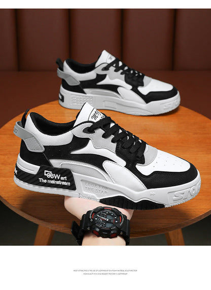 Pantofi sport noi de toamnă pentru bărbați, pantofi confortabili cu platformă pentru bărbați, tendință 2023, pantofi vulcanizați cu șireturi, sneakers casual albi, zapatillas