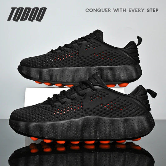 Men's Comfortable Casual Sneakers with Foot Sensing Massage Technology Women's Sports Breathable Lightweight Training Shoes