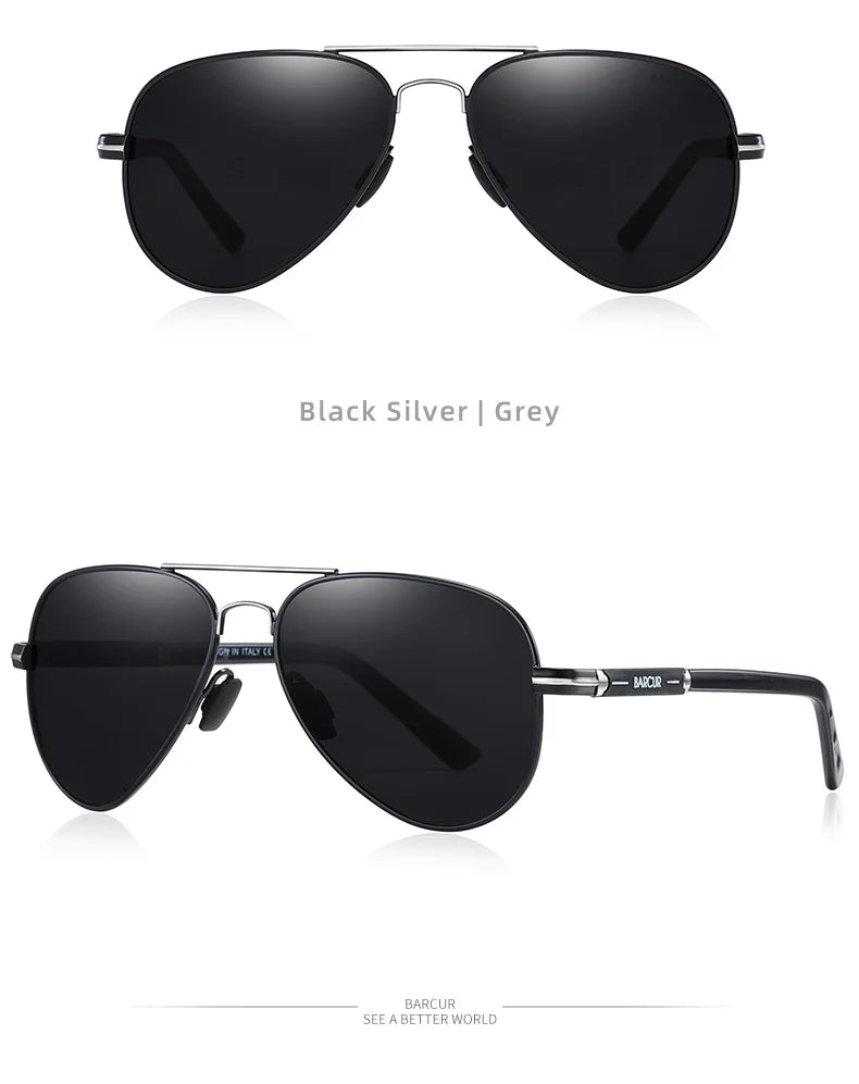 BARCUR polarizált férfi napszemüveg, pilóta napszemüveg férfiaknak, kiegészítők, vezetéshez, horgászathoz, túrázáshoz, szemüveg, Oculos, Gafas De Sol