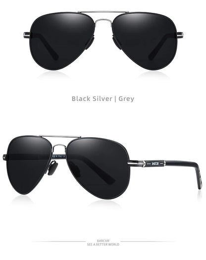 BARCUR polarizált férfi napszemüveg, pilóta napszemüveg férfiaknak, kiegészítők, vezetéshez, horgászathoz, túrázáshoz, szemüveg, Oculos, Gafas De Sol